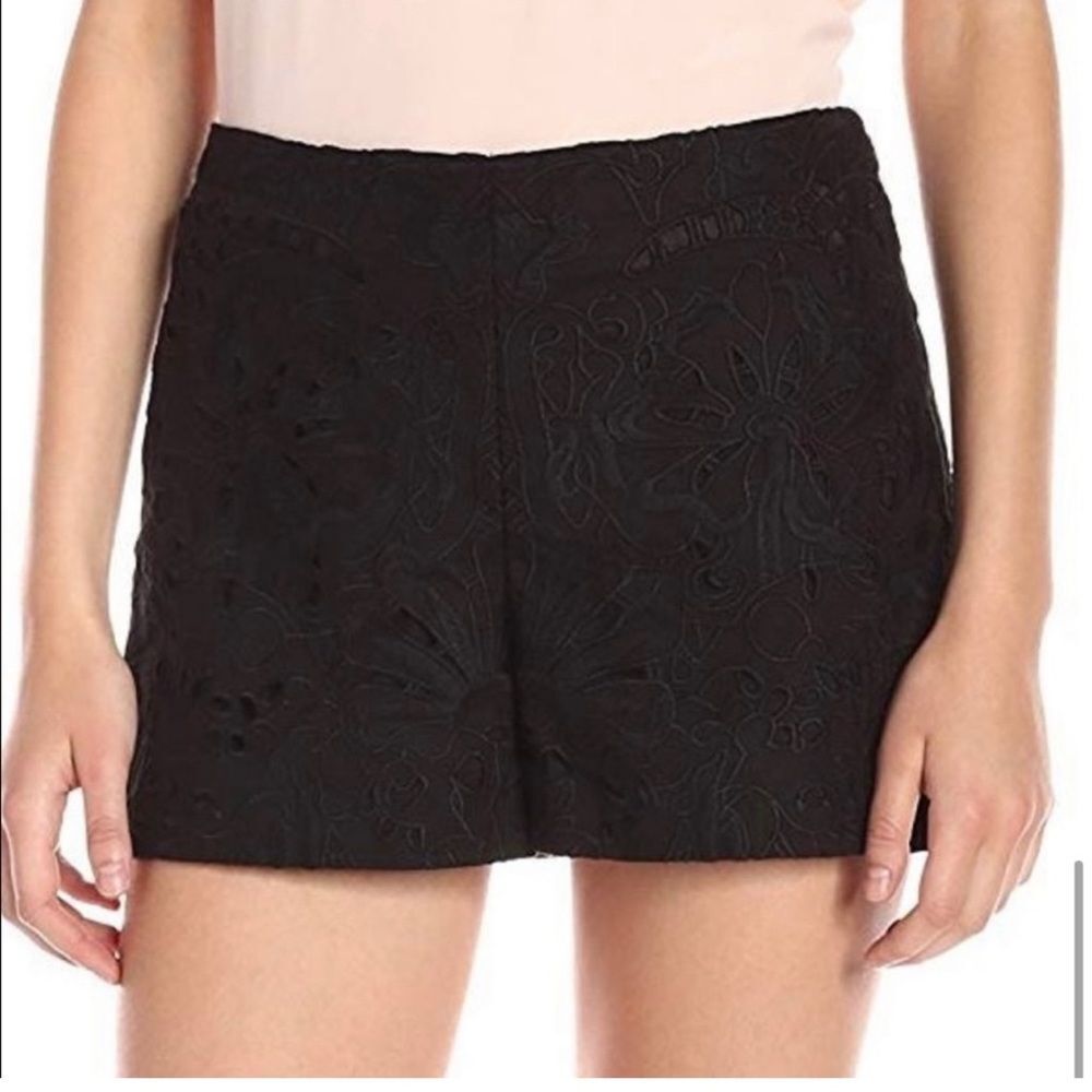 Theory Micro E Embroidered Eyelet Linen Dress Shorts Boho Pant Minimalist 00 - Picture 3 of 16